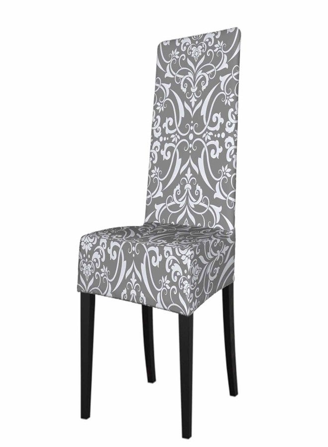 Numland 1 Pack Luxury Damask Texture Dining Room Chair Covers Royal Elegant Floral Pattern Modern Ornament Short Stretchable Polyester Removable Washable for Home Restaurant Banquet - Image 1